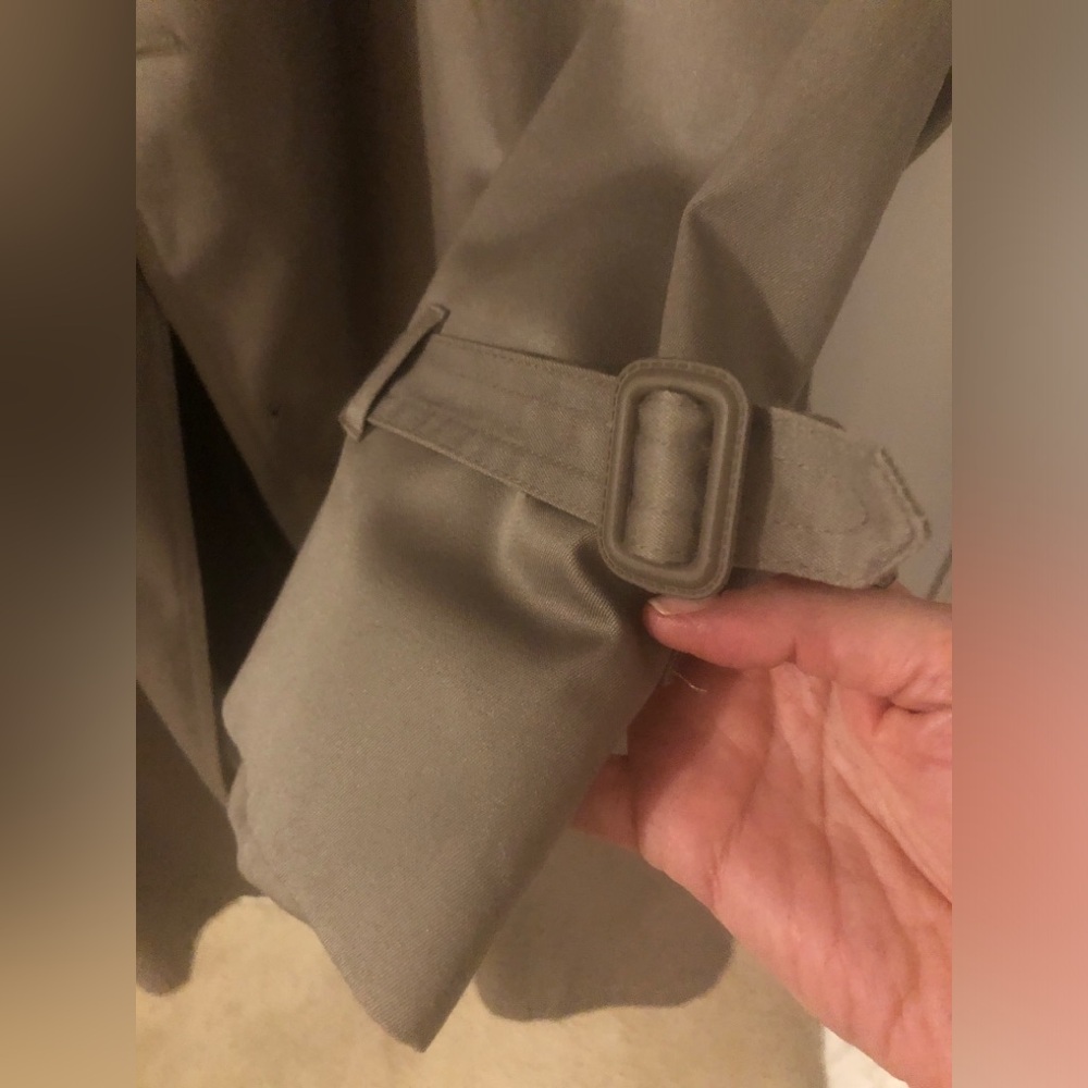 London Fog Towne Vintage 80s 90s Mens size 38 Short Grey Lined Trench Coat - Picture 9 of 15
